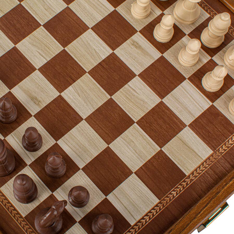 Classic 2-in-1 Chess & Backgammon Game Set