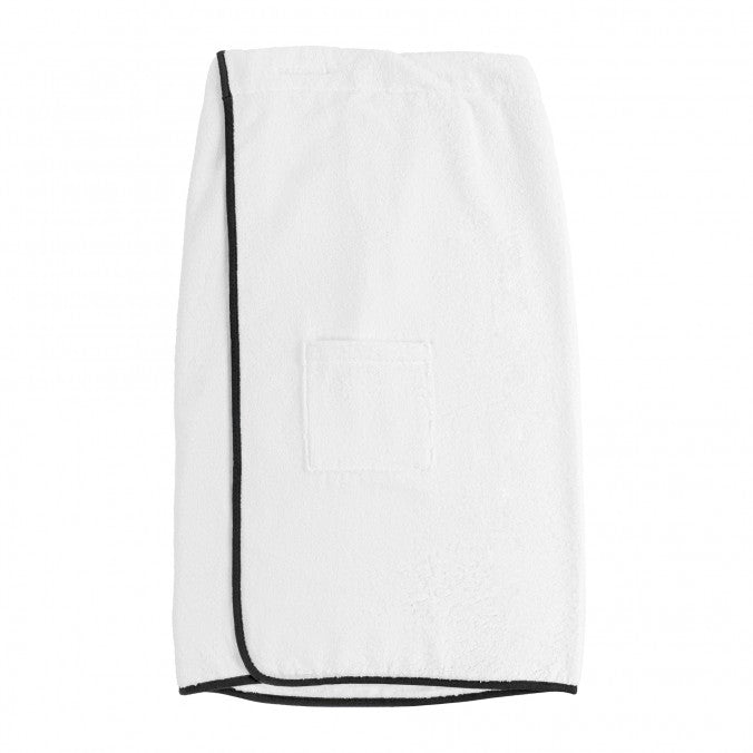 White Egyptian Cotton SPA Wrap Towel with Black piping