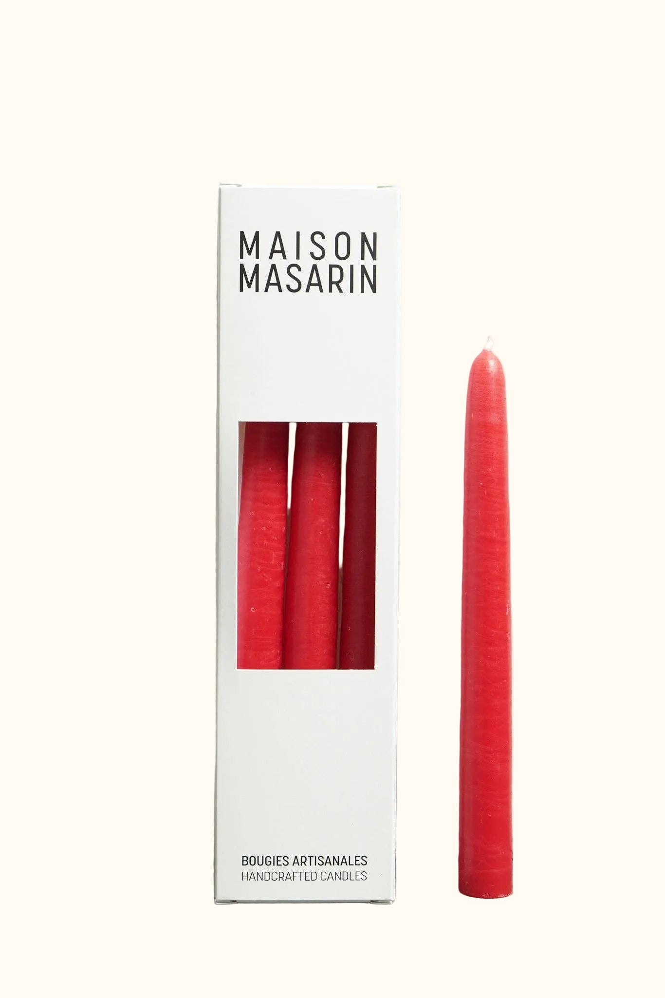 Red Handcrafted French stick candles  ( Pack of 3 )