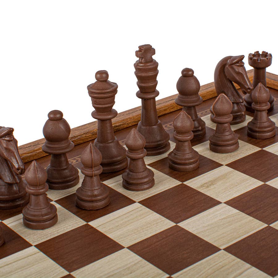 Classic 2-in-1 Chess & Backgammon Game Set