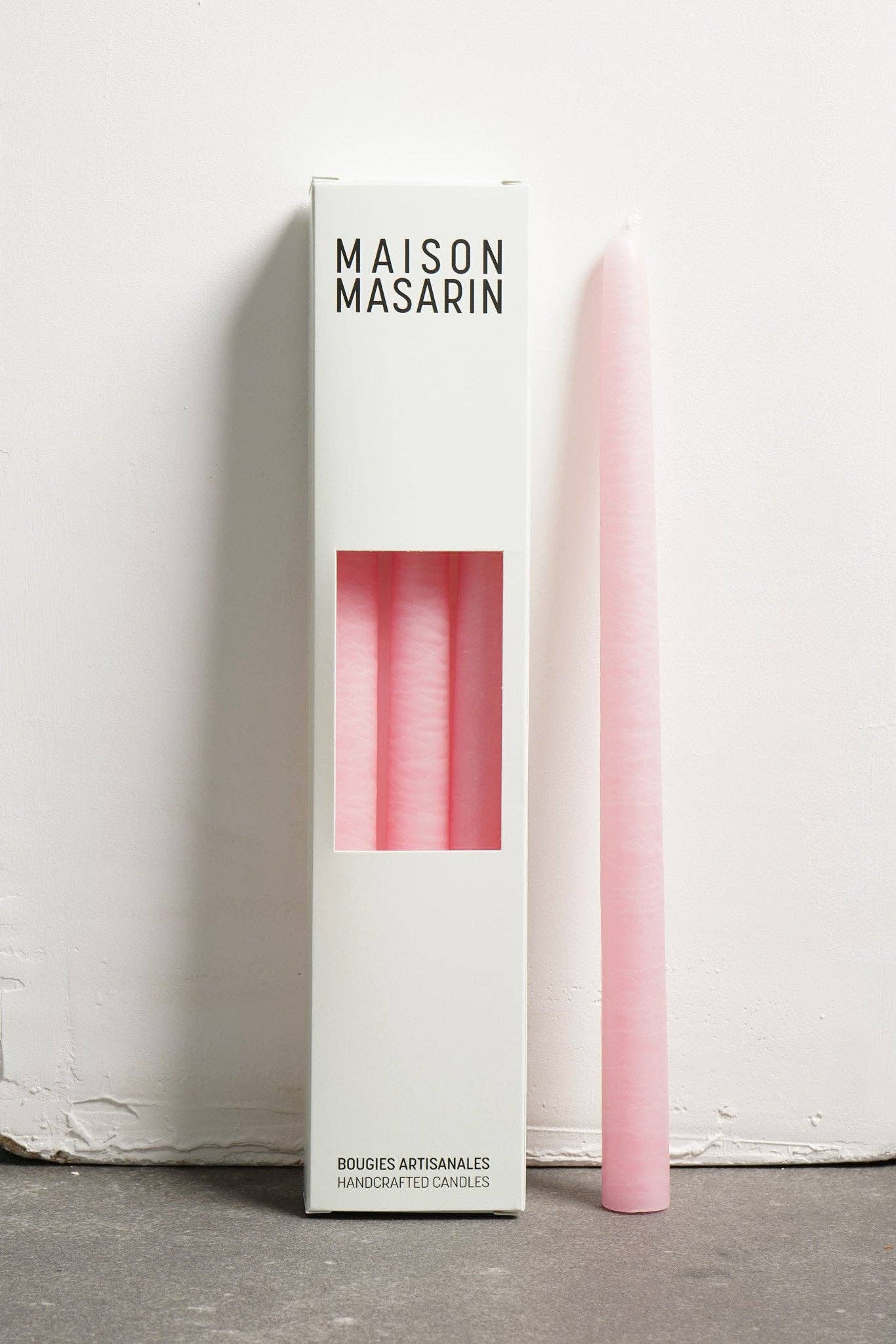 Crystal Pink Handcrafted French stick candles ( Pack of 3 )