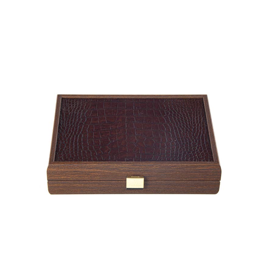 Playing Cards in Leather Tote & Wooden Case