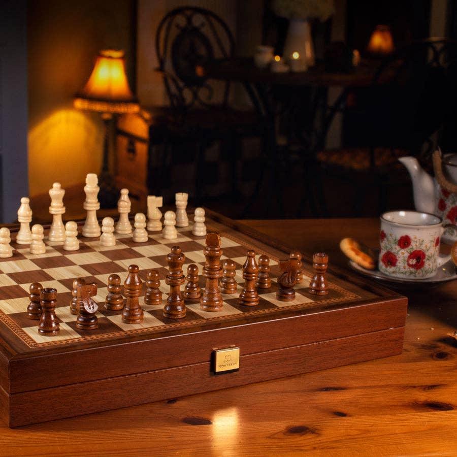 Classic 2-in-1 Chess & Backgammon Game Set