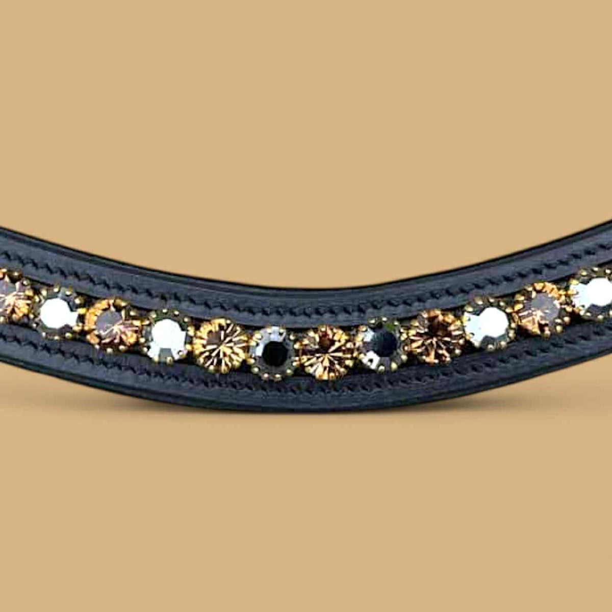 Browband with quick snap and Preciosa crystals: Cob