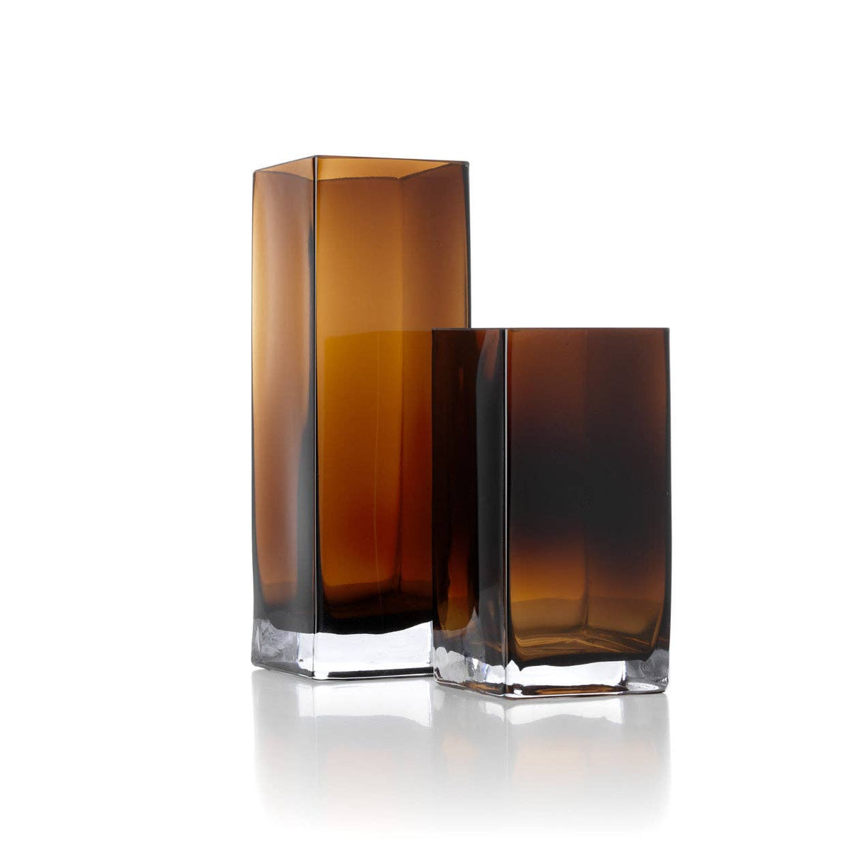 The Amber Cuboid Vase - Amber - Large 1.4 kg