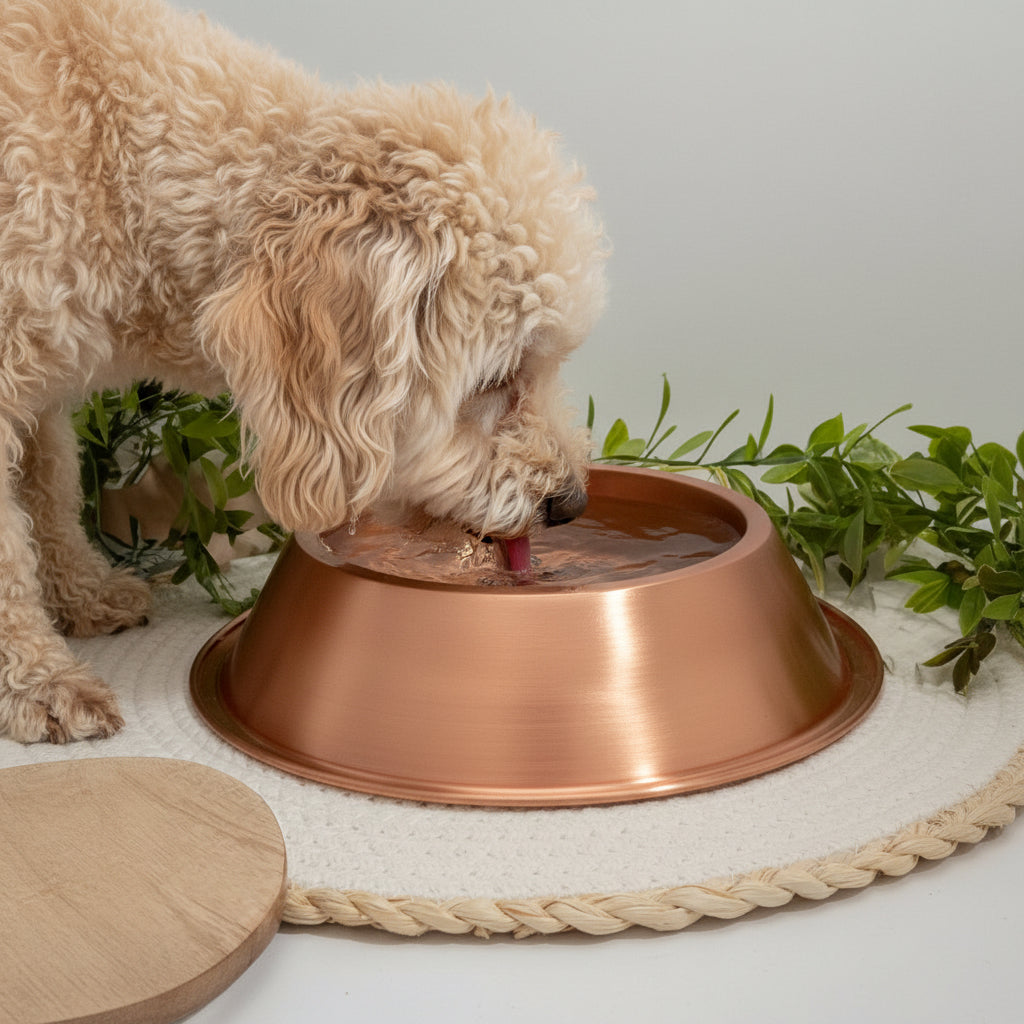 Pure Copper Dog Water Bowl - Heavy-Duty Version (575 G)