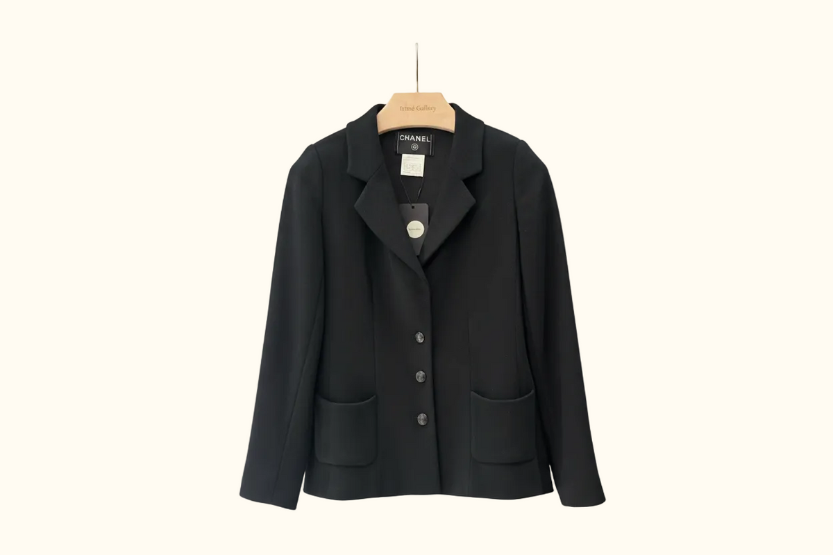 CHANEL Vintage 2003 La Petite Veste Noire Jacket / 03C Wool Jacket black WS9792