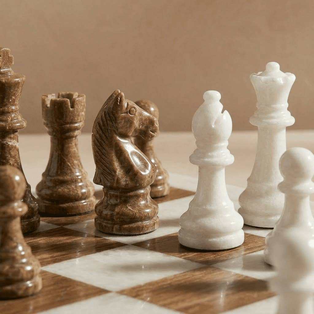 Marble Chess Set with Storage