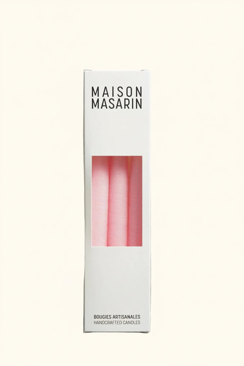 Crystal Pink Handcrafted French stick candles ( Pack of 3 )