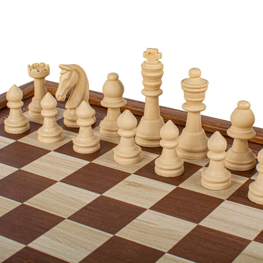 Classic 2-in-1 Chess & Backgammon Game Set
