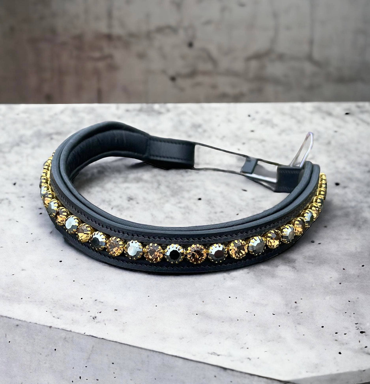 Browband with quick snap and Preciosa crystals: Cob