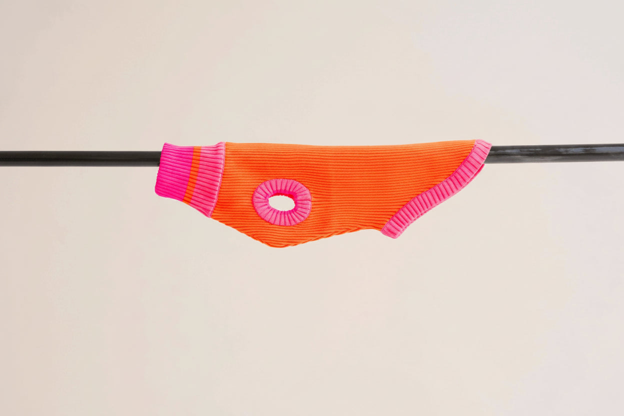 Neon Orange Colors Poodles Sweater